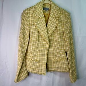Marks & Spencer UK Yellow Boucle Tweed Blazer Jacket